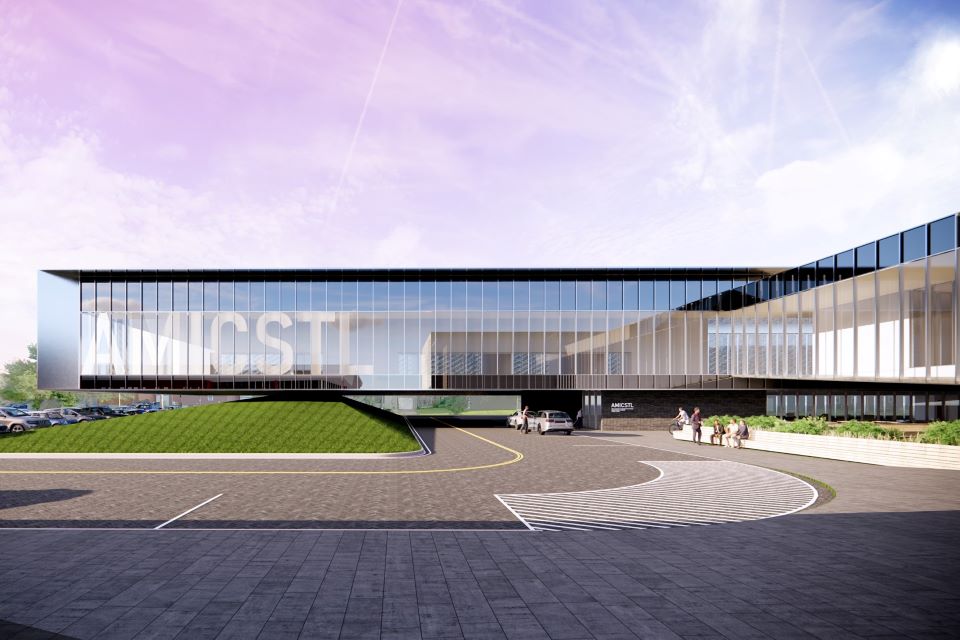 A rendering of a future AMICSTL building