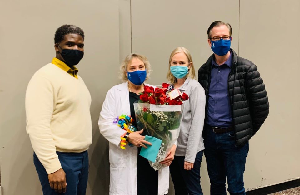 Margaret Benz, MSN, an assistant professor in Saint Louis University’s Trudy Busch Valentine School of Nursing, was honored recently for her work assisting the City of St. Louis with its COVID-19 vaccine clinics.