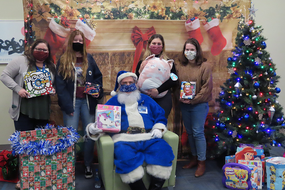 Blue Santa and friends