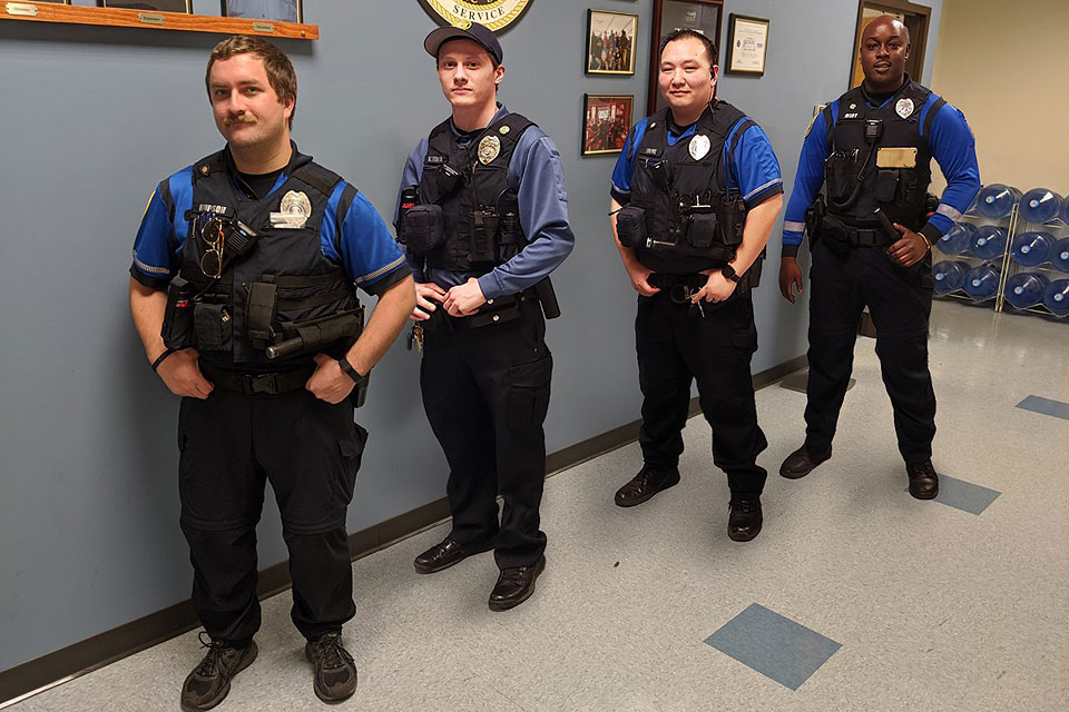 Four DPS Officers involved in saving lives during an off-campus incident.