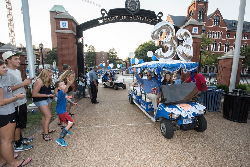 University President Fred. P. Pestello, Ph.D. during 2016 Homecoming and Family Weekend