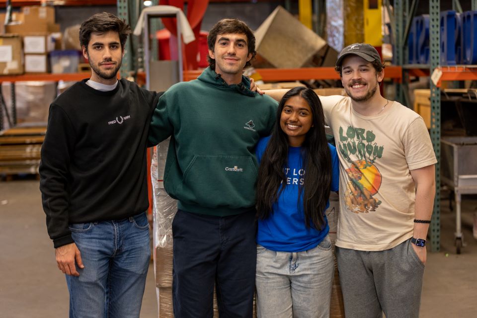 Students in the International Business Club at Saint Louis University have compiled a business library. Now, they are shipping this 10,000-book, ready-made library to the Lahore University of Management Science (LUMS) in Pakistan. The pallets of books leave St. Louis in the coming weeks. 