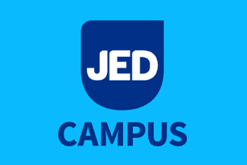 The JED Campus logo in light blue and navy blue.