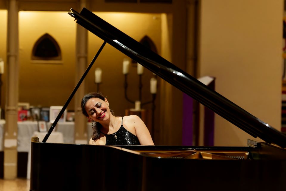 Karine Poghosyan performing at St. Francis Xavier College Church in 2022. 