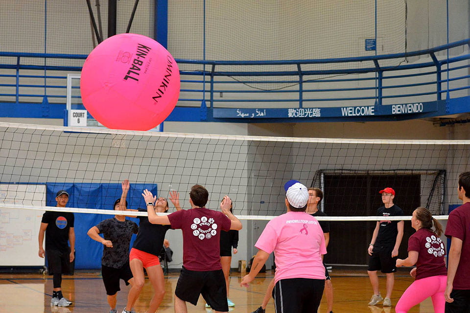 LC volleyball teams play