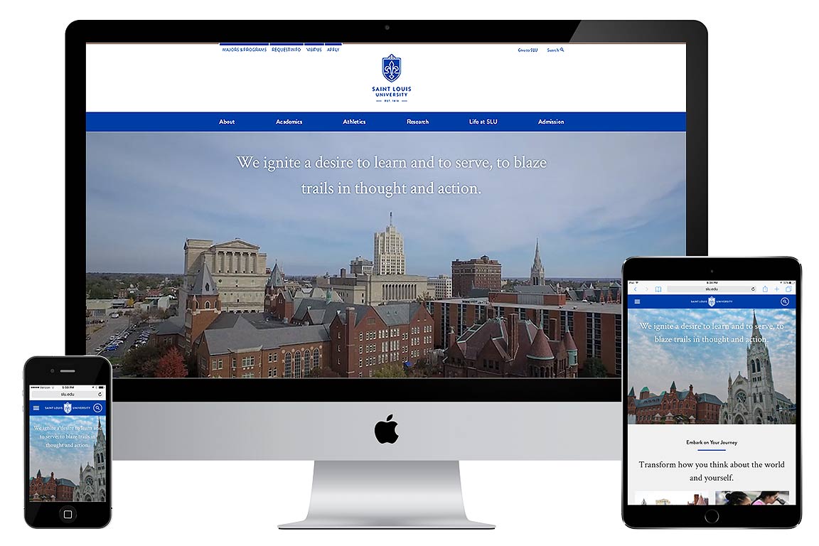 New website on different devices. 