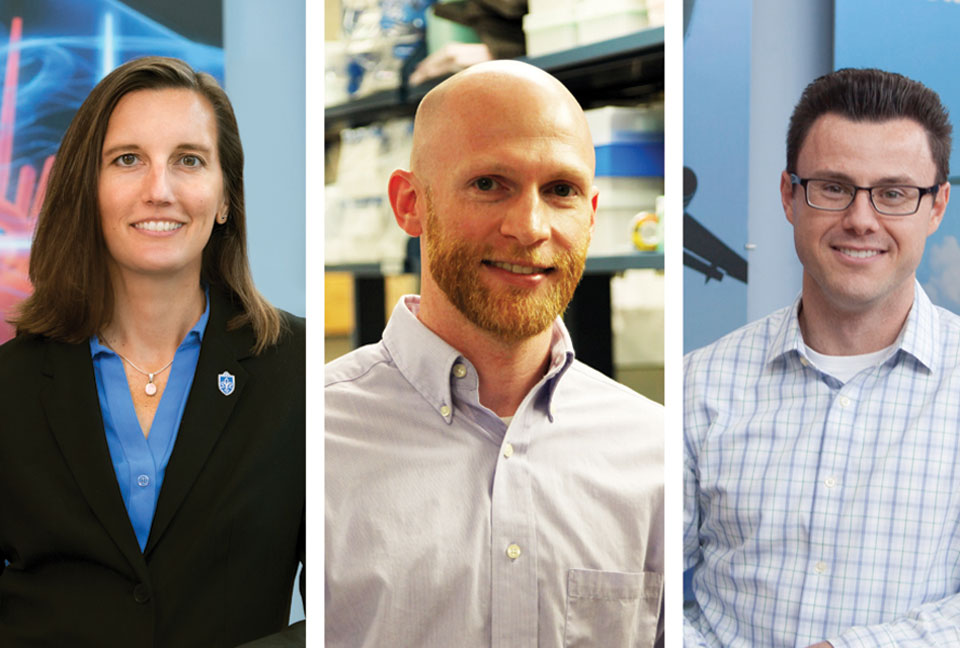 Parks Kern team: Michelle Sabick, Ph.D., Scott Sell, Ph.D., and Chris Carroll, Ph.D.