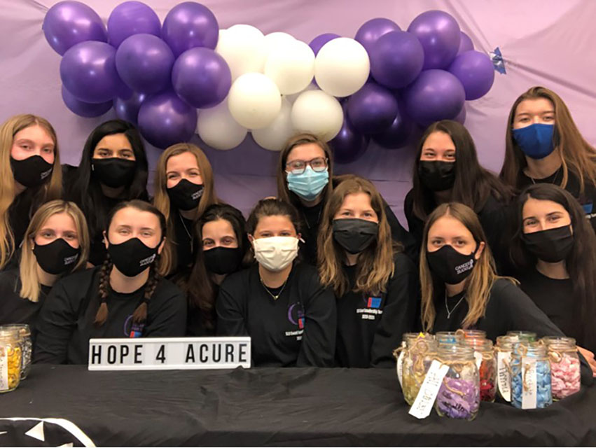 A group of SLU students pose for a picture at the annual 2021 Relay For Life event.