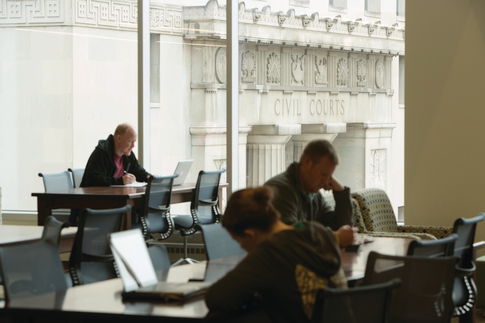 Students study in Scott Hall at the SLU School of Law in a 2013 file photo.