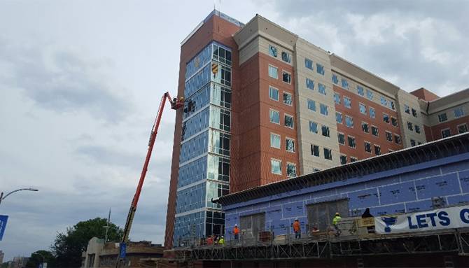 Construction is well underway and ahead of schedule for SLU's two new residence halls