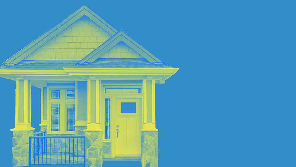 Artwork for Straight White Men shows a yellow house on a blue background
