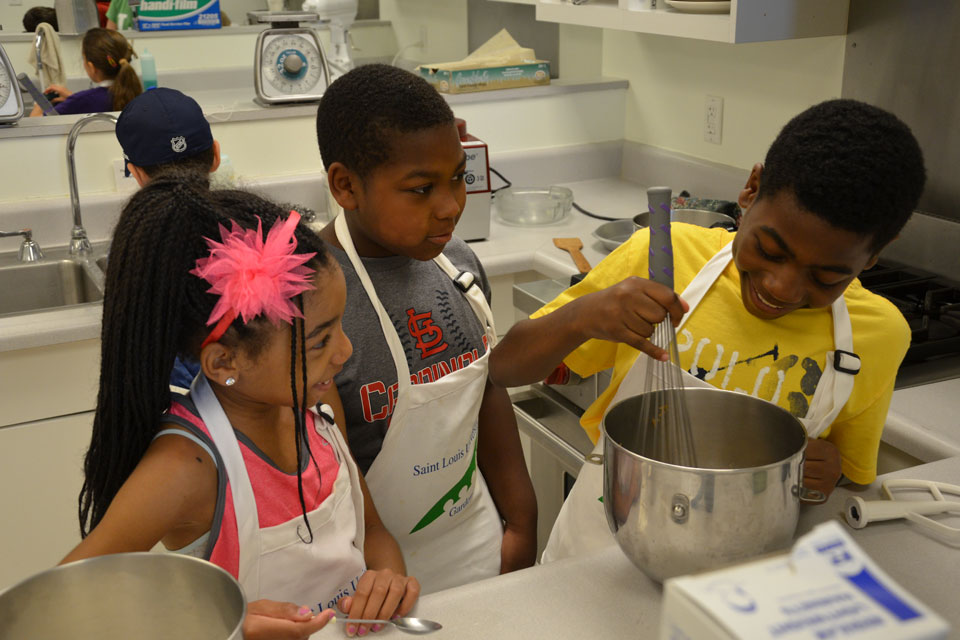 Future nutritionists learn about healthy eating through cooking at a Summer At SLU camp.