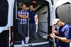 Three students and professors conduct research for the Taylor Geospatial Institute