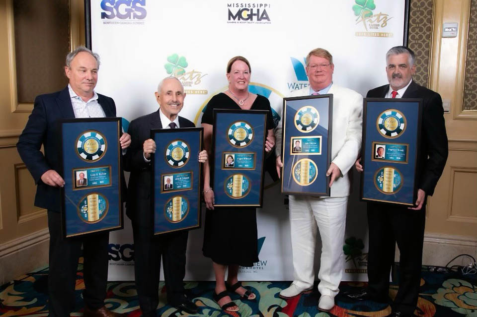 Virginia McDowell (center) with other awardees at the 2022 Southern Gaming Summit in Biloxi, MS