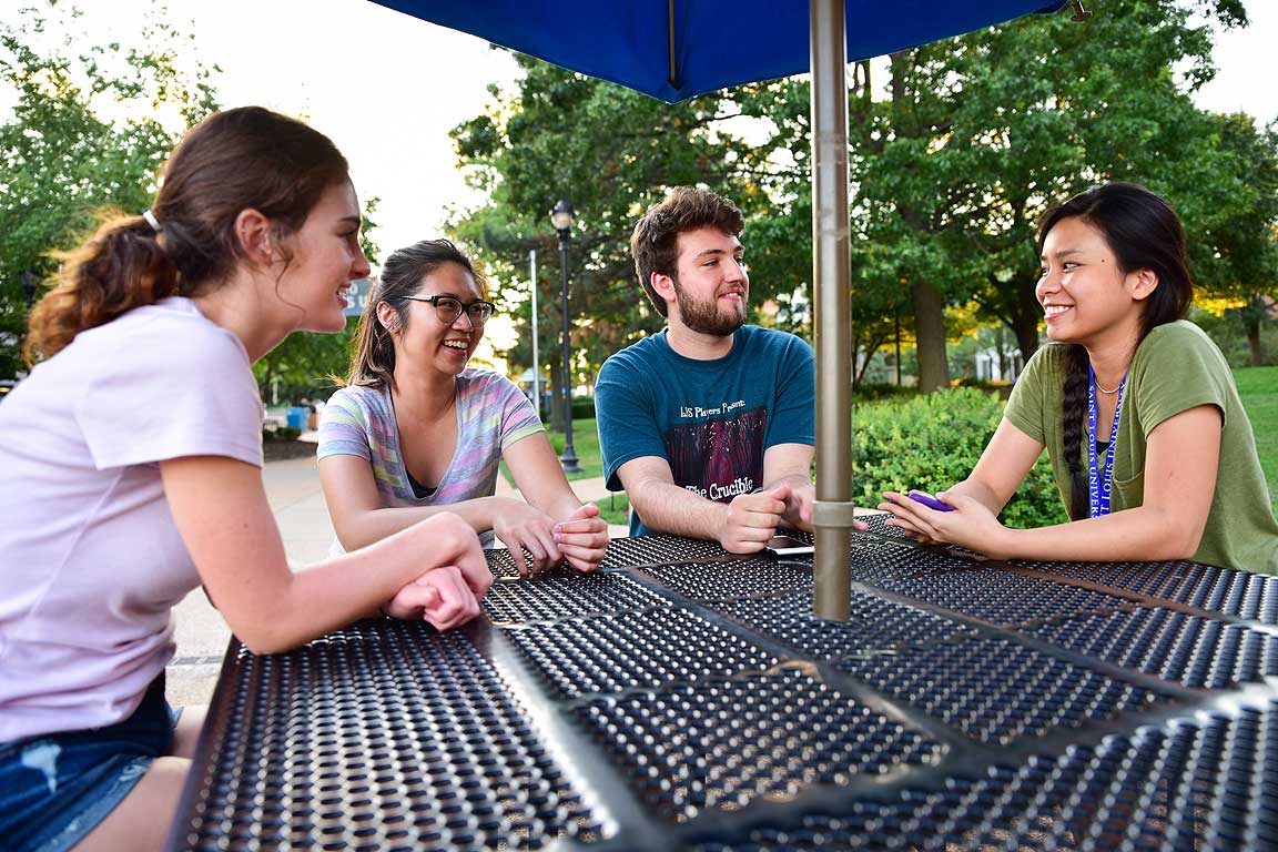 Students having a conversation