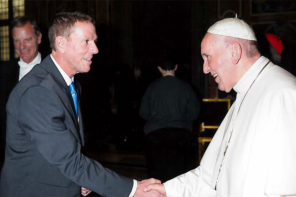 Tobias Winright, Ph.D., meets Pope Francis