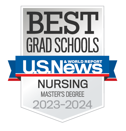 Logo reading Best Grad Schools U.S. News and World Report Nursing Master's Degree 2023-24
