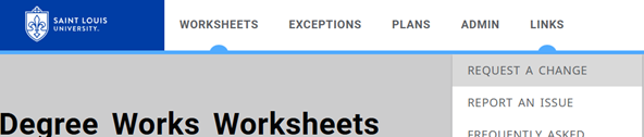Screen shot of Degree Works website
