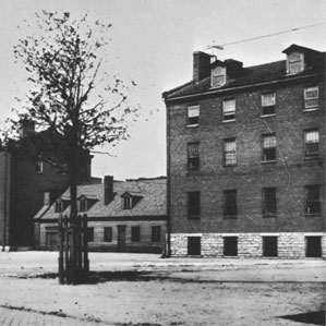 The University buildings in 1888, including the faculty residence.