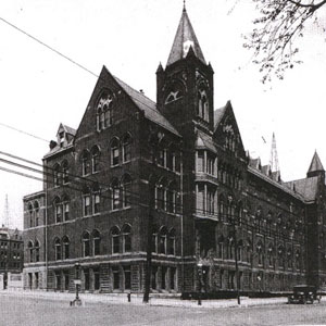 An early photograph of DuBourg Hall taken in the 1900s.