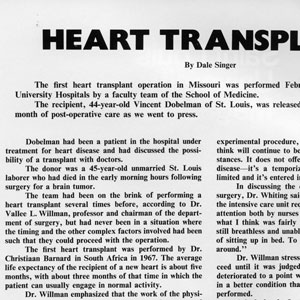 News coverage of the first heart transplant in the Midwest, performed by SLU surgeons. 