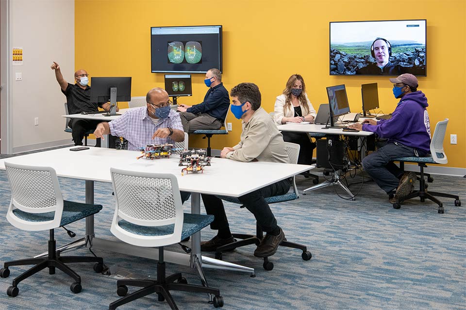 AI team in a computer lab