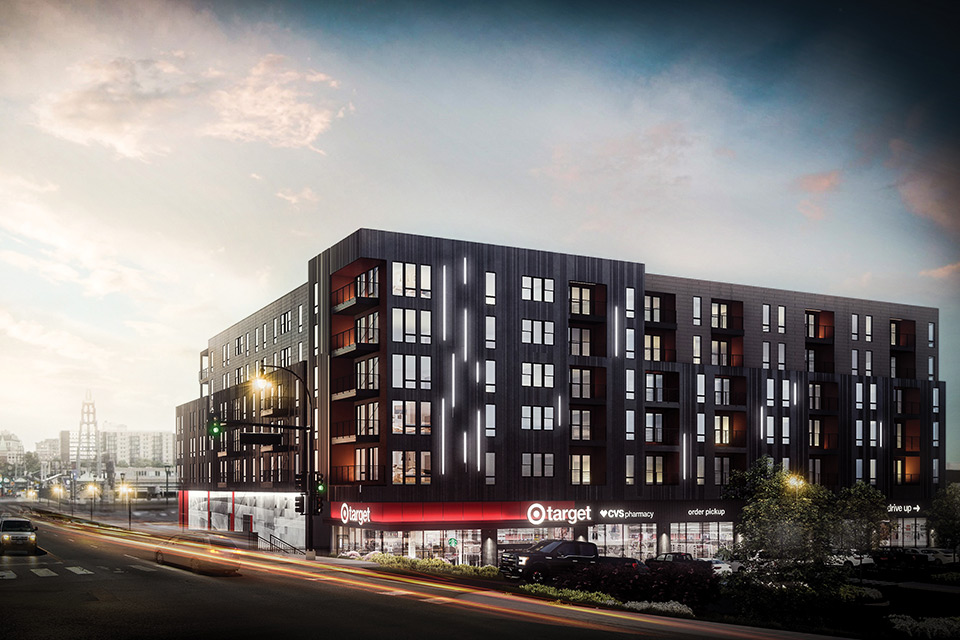 A rendering of the Target in midtown St. Louis